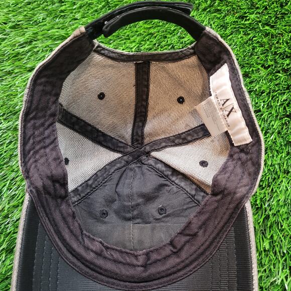 Vintage Y2K Armani Exchange A|X Distressed Faded Denim Dad Hat Strapback - Picture 6 of 8